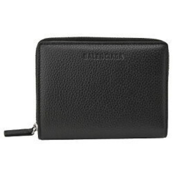 Balenciaga ESSENBIF Zip Wallet COMP Coin Black Fold - Picture 1 of 3